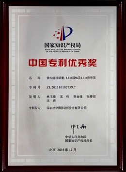 洲明科技 - 中國(guó)專利優(yōu)秀獎(jiǎng)