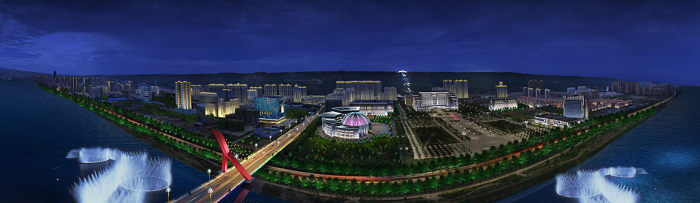 渭河北岸燈光秀